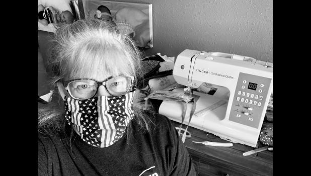 Courtesy photo Deb Smith volunteered her time as well to make masks. This one is very patriotic.