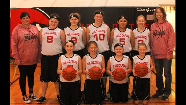 Coach Tally Seim, Abby Thompson, Axelyn Sacrison, Jale Yalowizer, Kaia Day, Maddie Hulm, Coach Cindy Hulm. Mary Carmichael, Allison Kahler, Jayda Seim, Claire Verhulst.