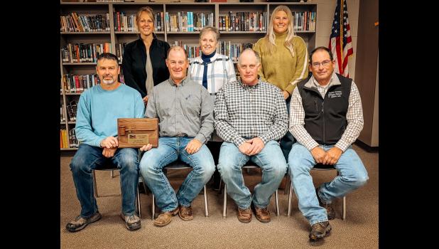 Haakon County School Board - Back row (l to r): Tanya Peterson, Anita Peterson, Jari Spry. Front row: Trevor Fitch, Tucker Smith, Chad Hanrahan, Jeff Gabriel. Courtesy Photo