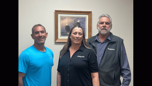 Mayor Mike Vetter with Jerry and Karen Kroetch at the deed signing on May 5, 2022 Courtesy Photo