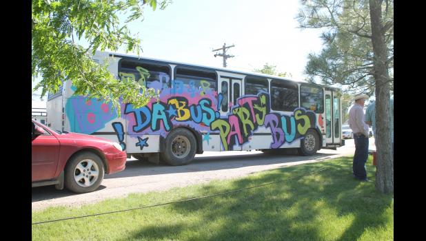 Da Bus! A party bus was on scene for kids to hop on board for some fun, equipped inside with strobe lights and some pretty cool music.