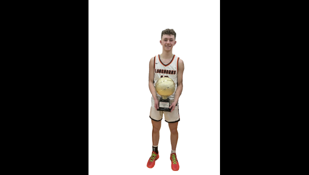 Jackson Schauer ... holding Leading Scorer trophy. Photo courtesy Amie Schauer