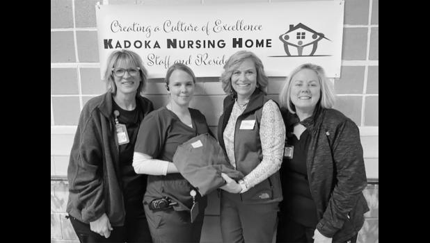 J’Nai Hauk, Assistant DON, Amanda Richardson CNA/UMA, Vonda Hamill, and Krista O’Dea, Soc Services Designee for the Kadoka Nursing Home. Courtesy Photo