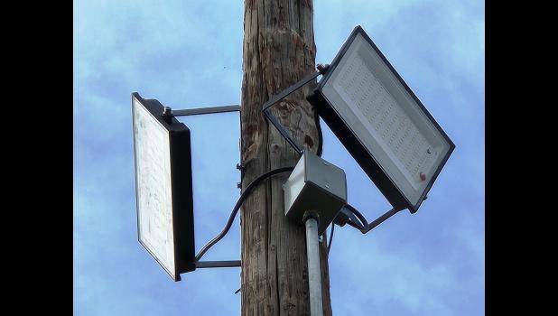 The pole has two efficiency lights to light the park in several directions. Courtesy Photo