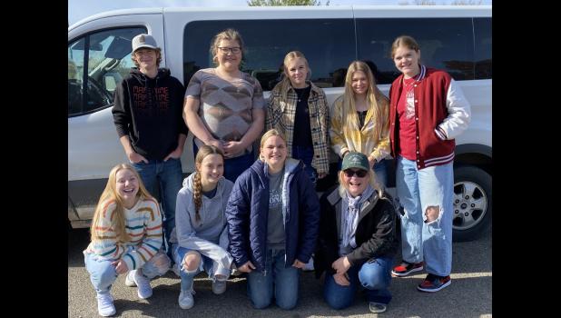 (Back Row) Caden Fisher, Olivia Seidel, Jayda Seim, Allison Kahler, Abby Thompson (Front Row) Maddie Hulm, Julia Carmichael, Lakyn Hulm, Kimber Hulm