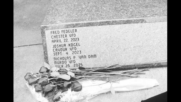 Nicholas P. Van Dam’s name is added to the Fallen Firefighters Memorial in Pierre, S.D.