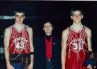 Former Midland coach Jana Jones, center, poses with Brad Hand, left, and Mark Reiman, right, after winning the Jones County Invitational in the 1990s. Jones, who died on New Year's Day, was the first woman in South Dakota to coach boys basketball. She was 63. Courtesy Photo