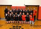Back row: Assistant Coach Alison Grueb, Skylar Vig, Reagan Grueb, Shada Selby, TyAnn Mortenson, Bridgett Lemmel, Katie Sheridan, Jalynn Grubl, Head Coach Mandy Lemmel, and Kimber Fees. Front row: RyLee Price, Cassidy Schuelke, Kaia Day, Kambelle Schauer, Tandee Nelson, Emilee Smith, and Journey King. Photo courtesy Amie Schauer