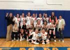 Lady Longhorns ... brought home the Region 8B Championship form Lemmon last week when they defeated Bison for the title. At the time of print the Lady Longhorns were preparing for the SoDak 16 game in Huron against Platte/Geddes. Head Coach Mandy Lemmel, Katie Sheridan, Shada Selby, TyAnn Mortenson, Reagan Grueb, Bridgett Lemmel, RyLee Price, Assistant Coach Alison Grueb and Manager Cashley King. Middle row: LoElle Grueb, Kambelle Schauer, Tandee Nelson, Skylar Vig, Kaia Day, and Emilee Smith. Front row: Jalynn Grubl and Cassidy Schuelke. Photo courtesy Amie Schauer