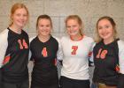 First Team: TyAnn Mortenson, Second Team: Cassidy Schuelke and Kambelle Schauer. Honorable Mention: Skylar Vig. Photo courtesy Alison Grueb