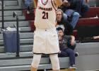 Krece Halligan ... hitting one of many three point shots against the Harding County Ranchers. Photo courtesy Alison Grueb