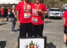 Jon and Katrina Collins … all smiles after finishing the Deadwood Mickelson Trail half marathon. Courtesy photo