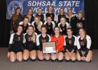 FHS Lady Longhorns ... Back row: Manager Ali Hauser, Coach Mandy Lemmel, Kaycee Graves, Kirston Delbridge, Aiyana Byrd, Asst. Coach Toni Vance, and Manager Kambelle Schauer. Front row: Lindsey Wilken, Jaydon Delbridge, Sydnie Schauer, Megan Drum, Mary Valentine, and Allix Vance. Photo courtesy FHS Journalism