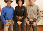 Joe Alaniz, Mikenzy Miller, and Rowdy Fischbach ... post competition in Belle Fourche,SD. photo courtesy Karri Hanson