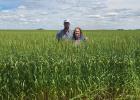 Brian LaDue with his mom Janet LaDue “outstanding in his field.”