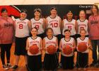 Coach Tally Seim, Abby Thompson, Axelyn Sacrison, Jale Yalowizer, Kaia Day, Maddie Hulm, Coach Cindy Hulm. Mary Carmichael, Allison Kahler, Jayda Seim, Claire Verhulst.