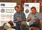 Jay Nopola, left, RESPEC research engineer, listens to concerns that Reno Red Cloud of the Oglala Sioux Tribe has concerning the deep borehole project and the possiblity of nuclear waste then coming to South Dakota. 