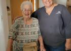 Ida Sander, Farm Bureau Financial agent, delivered a meal to Joyce Veal.