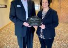 Steve Beck, South Dakota Retailers Association Board President with Dana Keffeler owner of Keffeler Kreations. Photo courtesy South Dakota Retailers Association