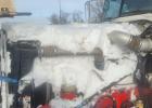 Donnie Palmers truck parked in Prairie City, the wind drove the snow in under the hood in the Wednesday, December 21 storm.
