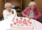 Pearle Jesfjeld, left, and Phyllis Brixey, right, are both 100 years old.